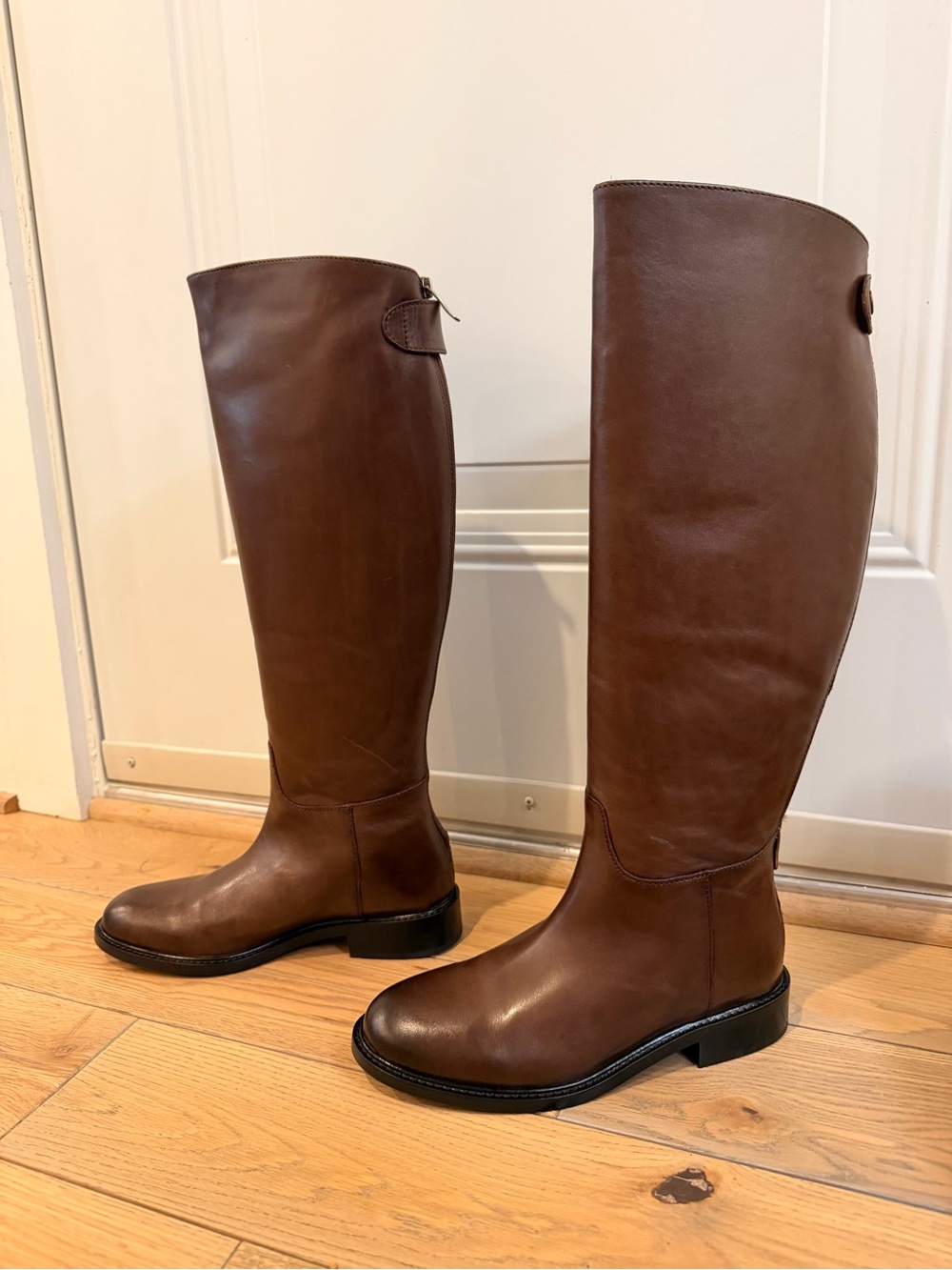 Steve Madden Beren Tall Leather Riding Boots - Dark Brown - Picture 6 of 14